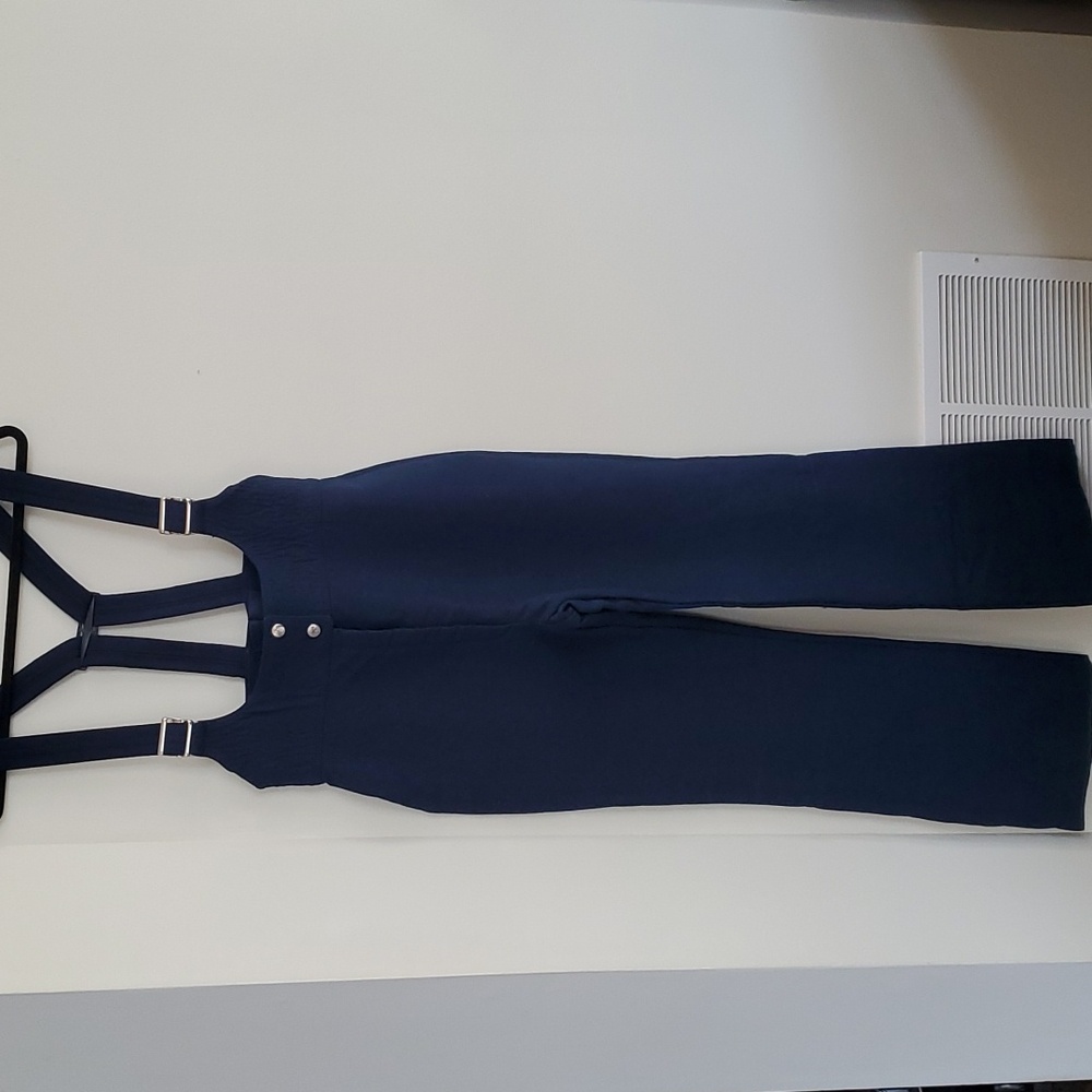 Vintage Fuller Ski Bib Pants Size 12 Reg Made in Austria Navy Blue Wool Blend